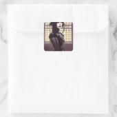 ゴシック様式の女の子ステームパンク違うカラーの目 スクエアシール (バッグ)