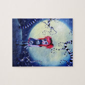 ゴシック様式の女の子ブードゥー人形と不気味なつる植物 ジグソーパズル (横)