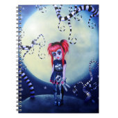 ゴシック様式の女の子ブードゥー人形と不気味なつる植物 ノートブック (正面)