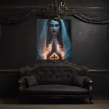 ゴシック様式の女性と十字架