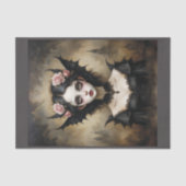 ゴシック様式の女性のこうもりとバラ 薄葉紙 (正面)