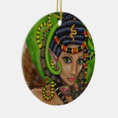 ゴシック様式の女性の女の子ヘビの髪の毛を怖い怖い怖い不気味 セラミックオーナメント (右)