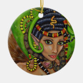 ゴシック様式の女性の女の子ヘビの髪の毛を怖い怖い怖い不気味 セラミックオーナメント (正面)