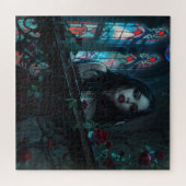 ゴシック様式の女性オンキャッスルバルコニー ジグソーパズル (横)