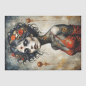 ゴシック様式の女神サンタ・ミュエルテ – デコページ – 薄葉紙 (正面)