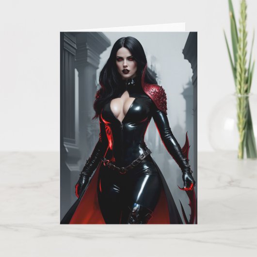 ゴシック様式の女神/クイーングリーティングカード サンキューカード (正面)