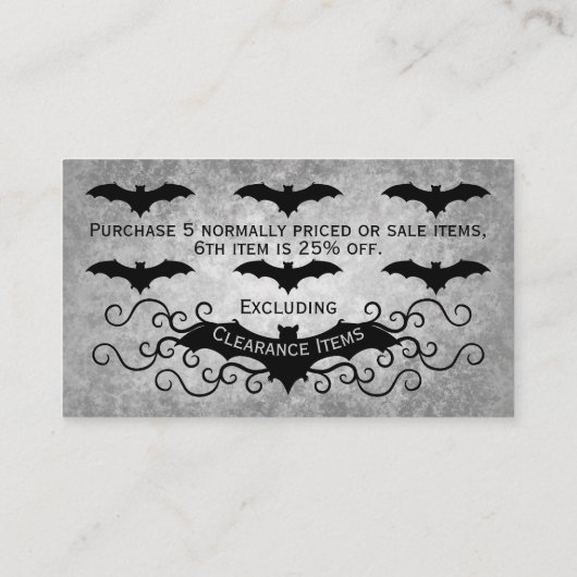 ゴシック様式の好ましい顧客パンチ 名刺 (裏面)