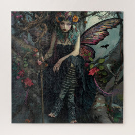 ゴシック様式の妖精が木に止まり ジグソーパズル