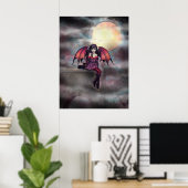 ゴシック様式の妖精と猫のポスター ポスター (ホームオフィス)