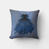 ゴシック様式の妖精のネイビーガウン | 深いコバルトブルーシェン クッション (正面)