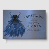 ゴシック様式の妖精のネイビーガウン | 深いコバルトブルーシェン ゲストブック (正面)