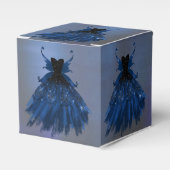 ゴシック様式の妖精のネイビーガウン | 深いコバルトブルーシェン フェイバーボックス (正面サイド)