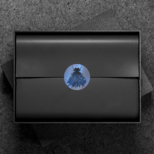 ゴシック様式の妖精のネイビーガウン | 深いコバルトブルーシェン ラウンドシール