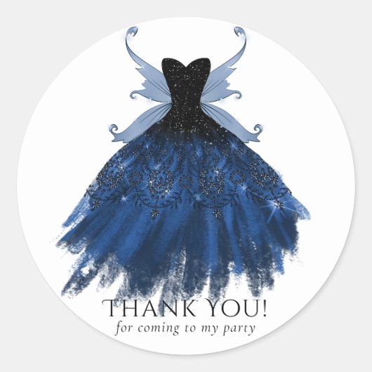 ゴシック様式の妖精のネイビーガウン | 深いブルーシェンサンキューホテル ラウンドシール (正面)