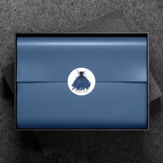 ゴシック様式の妖精のネイビーガウン | 深いブルーシェンサンキューホテル ラウンドシール