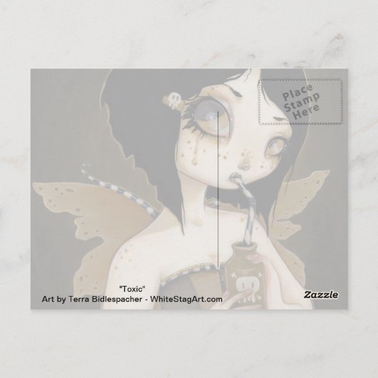 ゴシック様式の妖精の毒ファンタジーの絵葉書 ポストカード (裏面)