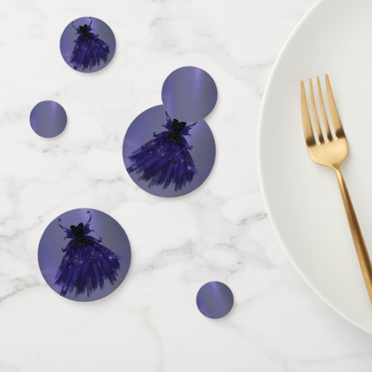 ゴシック様式の妖精の藍色 | 深い王室のパープルシェン コンフェッティ (グループ)