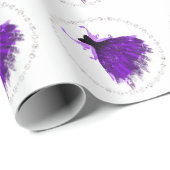 ゴシック様式の妖精の藍色 | 深い王室のパープルシェン ラッピングペーパー (ロールコーナー)