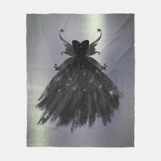 ゴシック様式の妖精の黒衣 | バンピーグラムゴシックシェン フリースブランケット (正面)