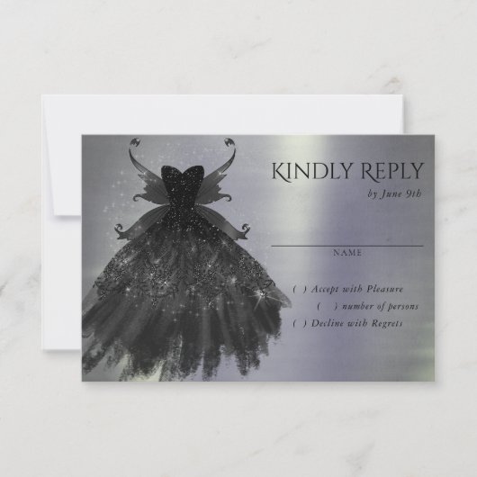 ゴシック様式の妖精の黒衣 | バンピーグラムゴシックシェン 出欠カード (正面)