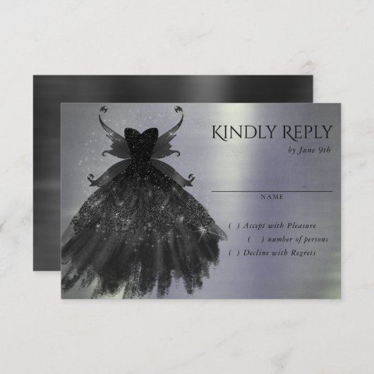 ゴシック様式の妖精の黒衣 | バンピーグラムゴシックシェン 出欠カード (正面/裏面)