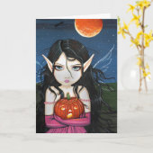 ゴシック様式の妖精カードハロウィンカード カード (黄色い花)