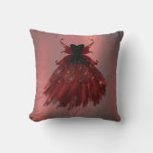 ゴシック様式の妖精クリムゾンガウン | 深いラディアントレッドシェーン クッション (正面)