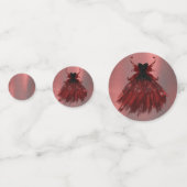 ゴシック様式の妖精クリムゾンガウン | 深いラディアントレッドシェーン コンフェッティ (正面)