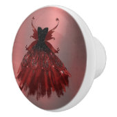 ゴシック様式の妖精クリムゾンガウン | 深いラディアントレッドシェーン セラミックノブ (右)