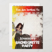 ゴシック様式の妖精パーソナライズされたバチェロレッテ 招待状 (正面/裏面)