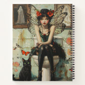 ゴシック様式の妖精&黒猫ハロウィン予測できなアート ノートブック (裏面)