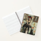 ゴシック様式の妖精&黒猫ハロウィン予測できなアート ノートブック (内部)