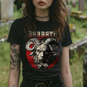 ゴシック様式の安息日バプホメットヤギレトロデスメタル70s tシャツ