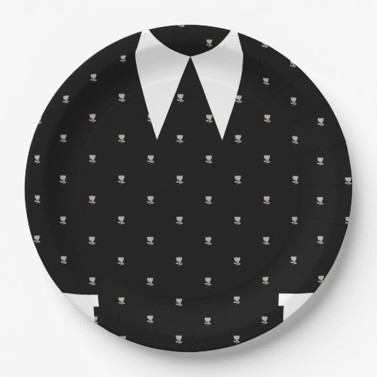 ゴシック様式の小さな女の子で黒いドレス誕生日 ペーパープレート (正面)