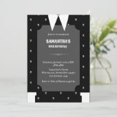 ゴシック様式の小さな女の子で黒いドレス誕生日 招待状 (スタンド正面)