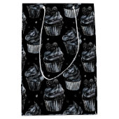 ゴシック様式の幽霊のよく出るかわいいハート入りカップケーキ ミディアムペーパーバッグ (正面)