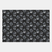 ゴシック様式の幽霊のよく出るかわいいハート入りカップケーキ ラッピングペーパーシート (正面)