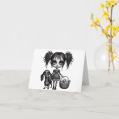 ゴシック様式の復活祭の女の子とダシュントのカード カード (黄色い花)