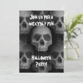 ゴシック様式の悪スカルハロウィンホラーパーティー 招待状 (スタンド正面)