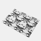 ゴシック様式の悪スカル白黒 ドアマット (アングル)