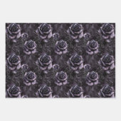 ゴシック様式の愛スカルと赤いハート ラッピングペーパーシート (正面3)