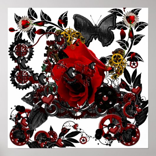 ゴシック様式の愛スチームパンクファンキーデザイン ポスター (正面)