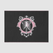 ゴシック様式の愛 |ピンクと黒のスケルトンハートフローラ 薄葉紙 (正面)