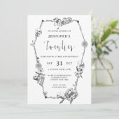 ゴシック様式の手描きアーチ30th誕生日パーティー 招待状 (スタンド正面)