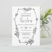 ゴシック様式の手描きアーチ40th誕生日パーティー 招待状 (スタンド正面)