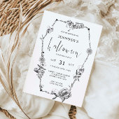 ゴシック様式の手描きハローウィンパーティ 招待状