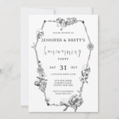 ゴシック様式の手描きハローウィンパーティ 招待状 (正面)