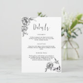 ゴシック様式の手描き花詳細囲いカード 招待状 (スタンド正面)