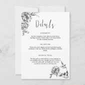 ゴシック様式の手描き花詳細囲いカード 招待状 (正面)