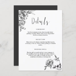 ゴシック様式の手描き花詳細囲いカード 招待状